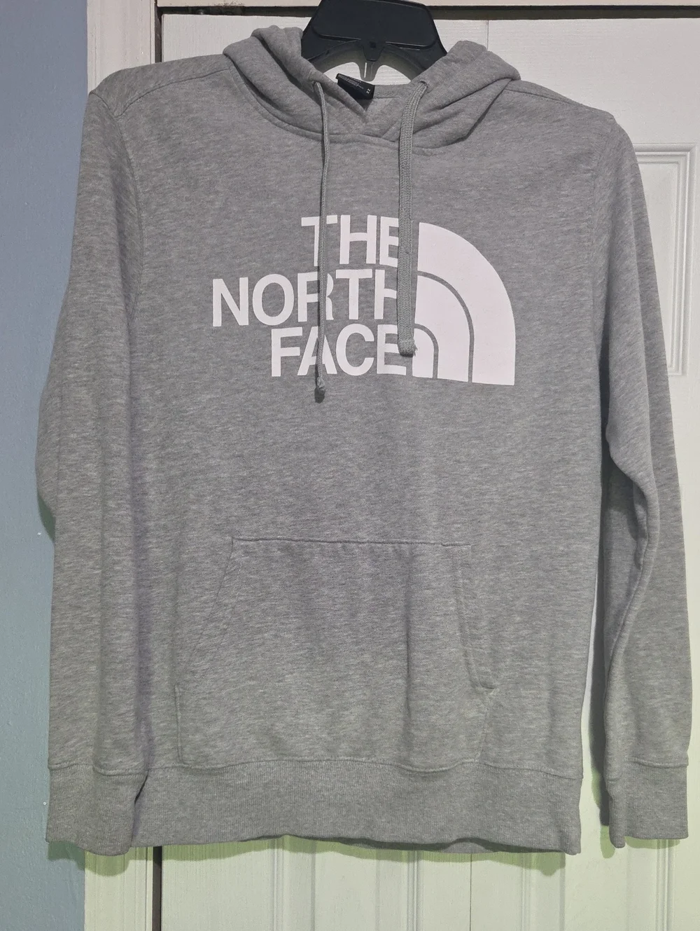 The North Face Gray Pullover Hoodie with White Logo